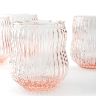 Roseate Blush: Handmade Pink Drinking Glasses  (Set of 4)