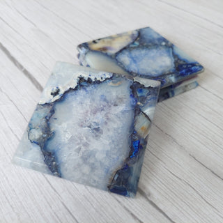 Blue Agate Coasters Set