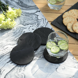 Black Slate Round Coasters