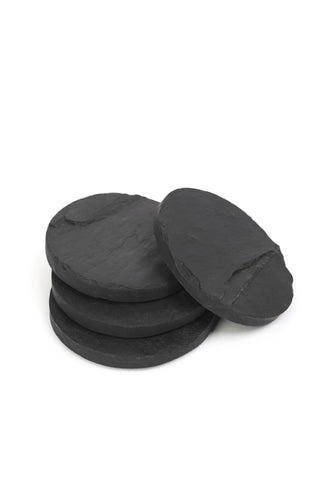 Black Slate Round Coasters