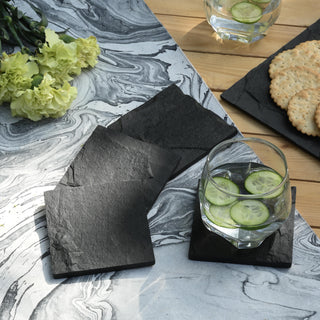 Black Slate Square Coasters