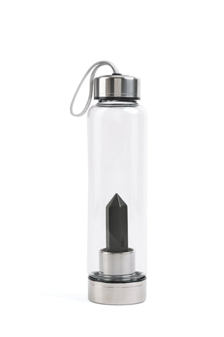 Black Tourmaline Crystal Water Bottle