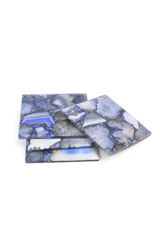 Blue Agate Coasters Set