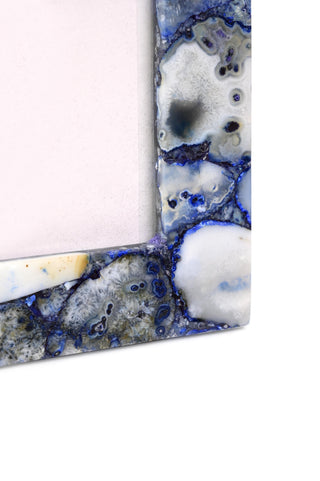 Blue Agate Photo Frame - Natural Stone Elegance for Cherished Memories