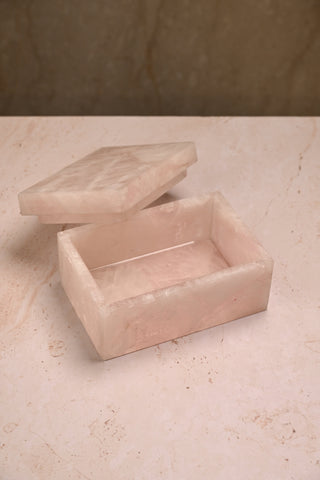 Rose Quartz Agate Jewellery Box