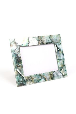 Green Agate Photo Frame - Natural Stone Elegance for Cherished Memories