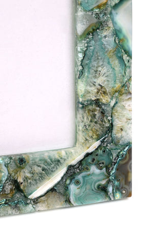 Green Agate Photo Frame - Natural Stone Elegance for Cherished Memories