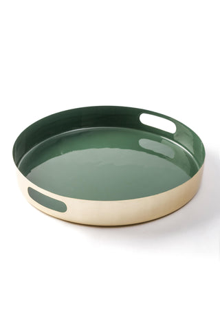 Green Round Ottoman Serving Tray