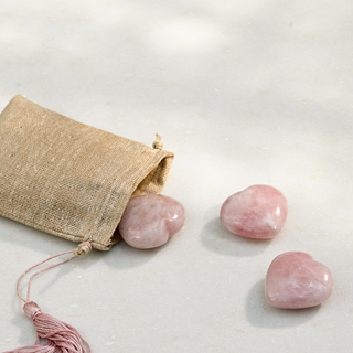 Heart-Shaped Rose Quartz Palm Stone