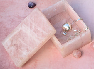 Rose Quartz Agate Jewellery Box