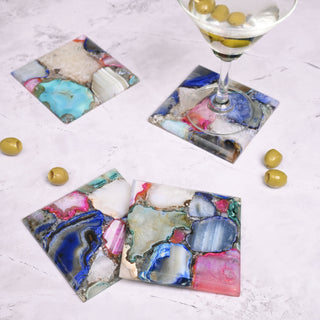 Pink Multicolour Agate Coaster