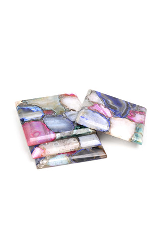 Pink Multi-Colour Agate Coasters