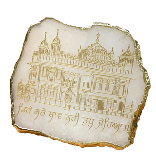 Gurbani Agate Sign for Home Decor and Office Table