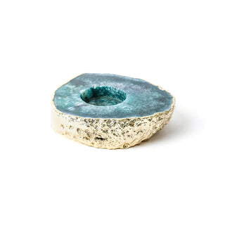 Green Agate Tea Light Candle Holder