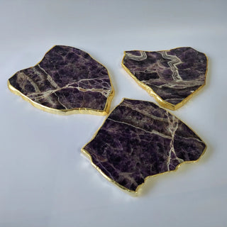 Amethyst Cheese Platter Board With Gold Trim